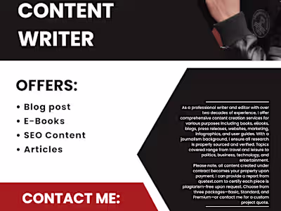 I will be your content writer for 1500 words Blog post