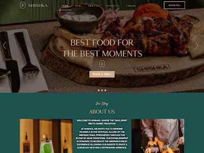 Shishka Restaurant – Custom WordPress Website with Elementor