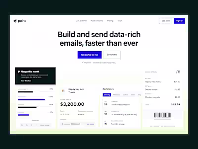 Email template builder: website, landing page, saas design