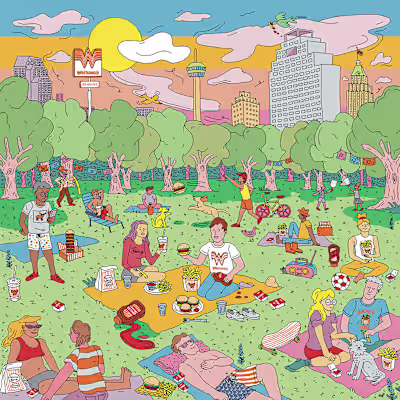 Puzzle Illustration commissioned by Whataburger