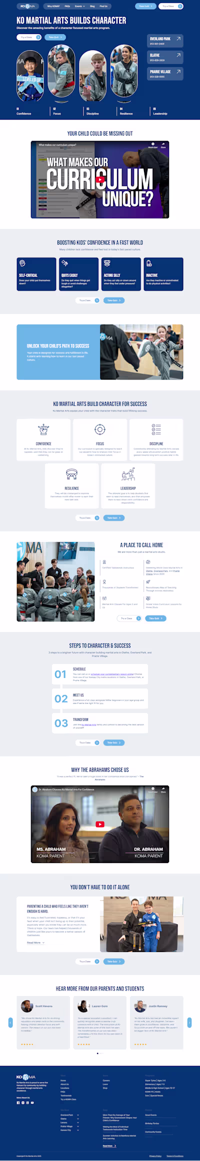 Martial Arts Website Redesign