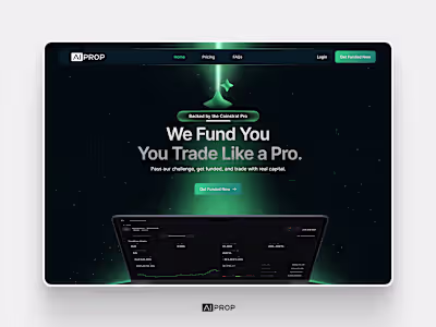 Website design for a prop firm