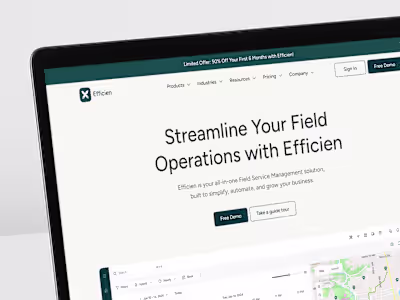 Efficien - Field Service Management Software Landing Page