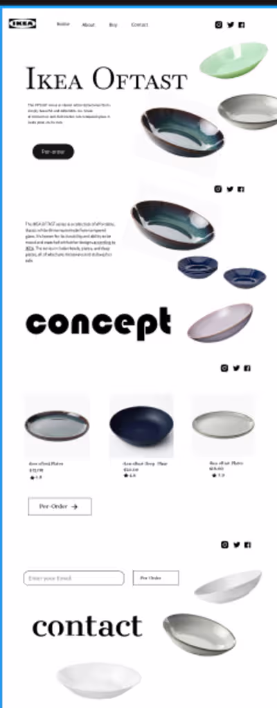  Product Landing Page – IKEA Plate Collection (Self Project)