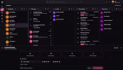 The drag and drop booking