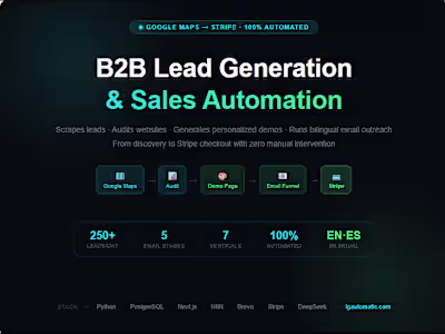 Automated B2B Lead Generation & Sales Platform —  Maps to Stripe