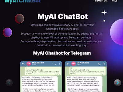 UX design + Front-end Development of MyAI ChatBot