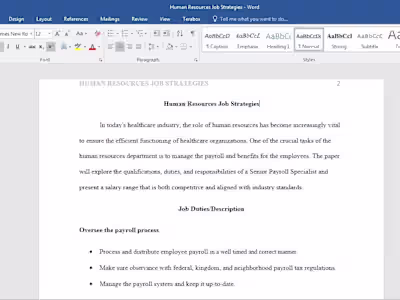 Human Resources Job Strategies