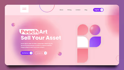 PeachArt Landing Page | UI UX Design| :: Behance
