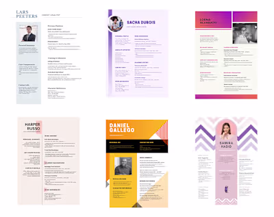 Resume Designs Made in Canva 