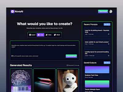 Nova AI - Web App Design