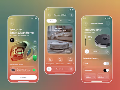 Smart Vacuum Cleaner App UI Design