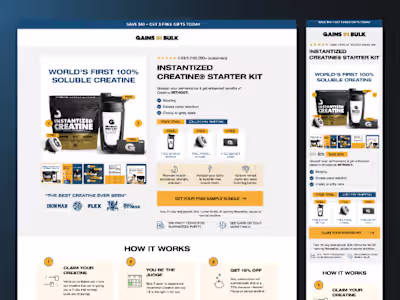 Supplement Brand Product Page Design