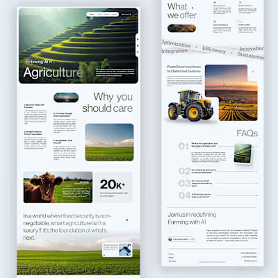 AI iin Agriculture. Web landing page design