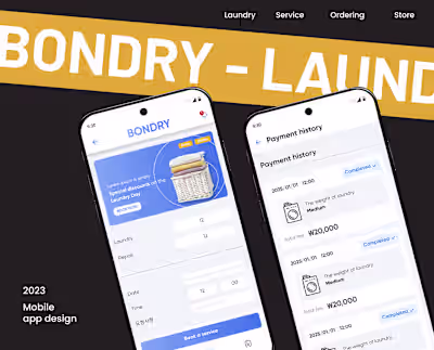 Bondry - UX UI Laundry order app :: Behance