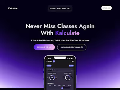 College Attendence Calculator App -Homepage