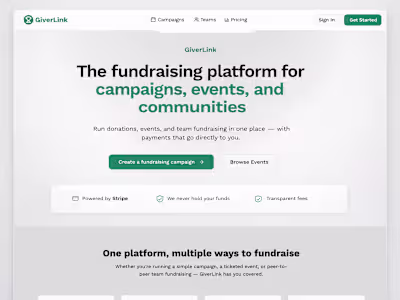 GiverLink Fundraising Platform Design