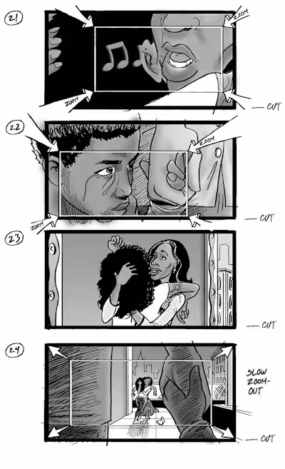 Storyboard Art for Live Action Drama