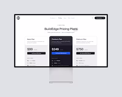 BuildEgde Pricing Section Design