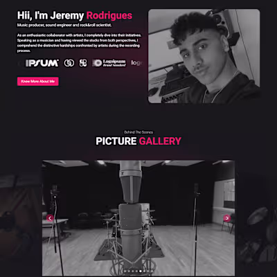 Comprehensive Website for a Musician