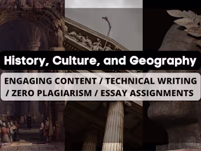 I will write geography, history essay or research paper