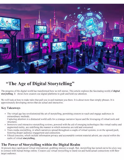 The Age of Digital Storytelling