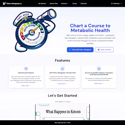Health Tracking Web App - Keto Navigator