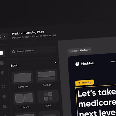 No-Code Website Builder - User Interface Design