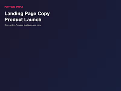 Landing Page Copy — Product Launch