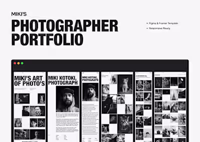 Photography Portfolio Website - Built with Framer