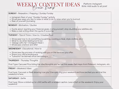 Weekly Content Ideas for The Busy Entrepreneur 
