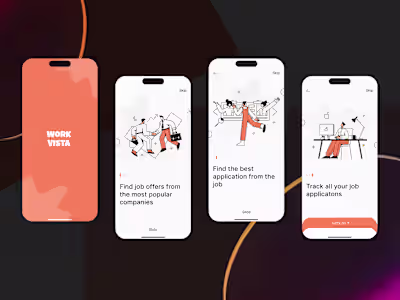 Workvista app: mobile design, mobile app concept 🌟