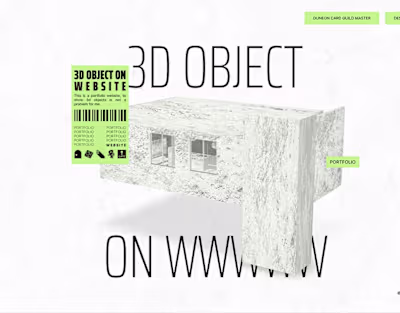 3D Object on Portfolio Website