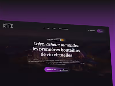 Cryptobottle : Landing Page Design & Framer Development