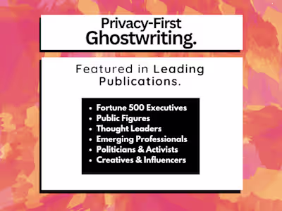 Privacy-First Ghostwriting.