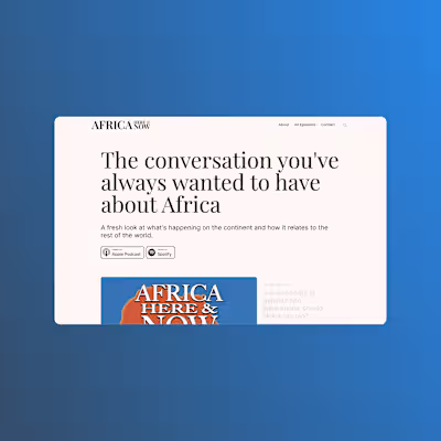 Africa Here and Now Framer build