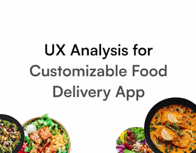 UX Study for customizable food delivery app