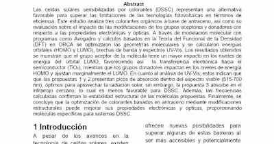 Molecular Analysis of Anthracene-Based Dyes for DSSC