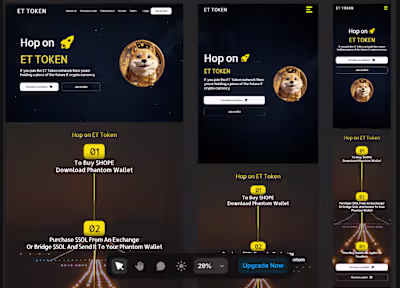 Crypto token website design on framer