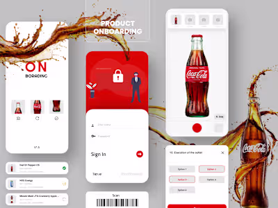 Product On Boarding app iOS 2020 Red White