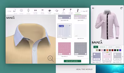Bespoke shirt studio where customers design their own shirt