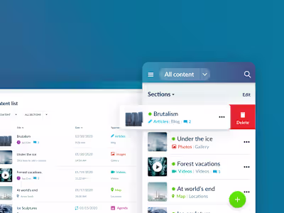 User interface CMS