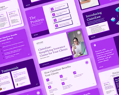 ClaimEase Pitch Deck Design