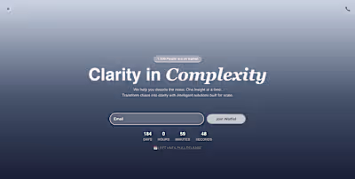 Wait list landing page