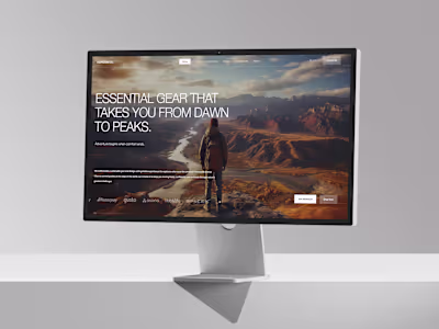 Hero section, Hiking Brand Hero Design