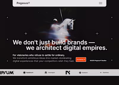 Professional Framer Site Development by Pegasus Studios