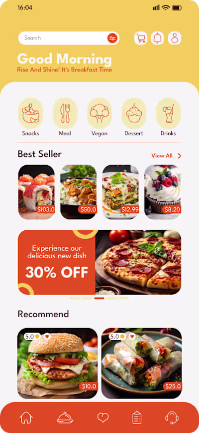 YUM QUICK, Food Delivery Mobile App Design