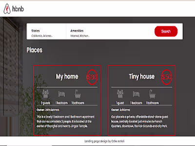 Airbnb Static Homepage web design