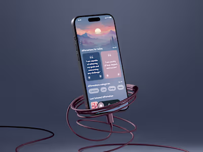 UI/UX Design | Mobile App Design | Affirmation Wellness App