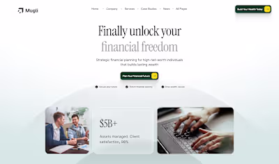 Financial service hero section designed for instant trust an...